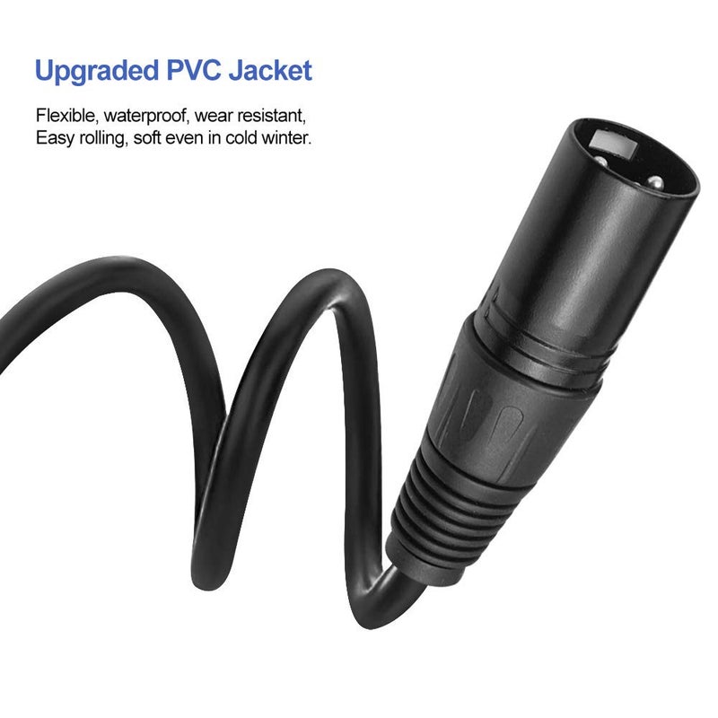 WorldLite 6.5ft DMX Cable, 10PCS 2m DMX Signal Cables Signal Wires, 3-Pin XLR Male to Female Stage Light Cable with Metal connectors, Connection for DMX512 Stage & DJ Lighting fixtures - Image 4